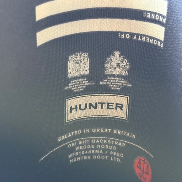 Hunter Original Short Wedge Backstrap Nords Boots Navy Dark Slate White Size 9 - Picture 4 of 9
